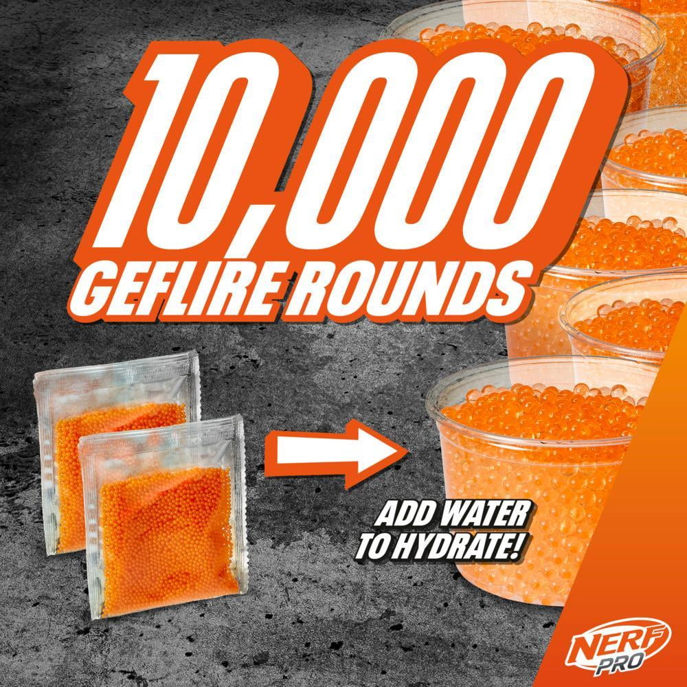 Nerf Pro Gelfire Raid Blaster, 10,000 Rounds, 800 Round Hopper, Eyewear, For Ages 14+