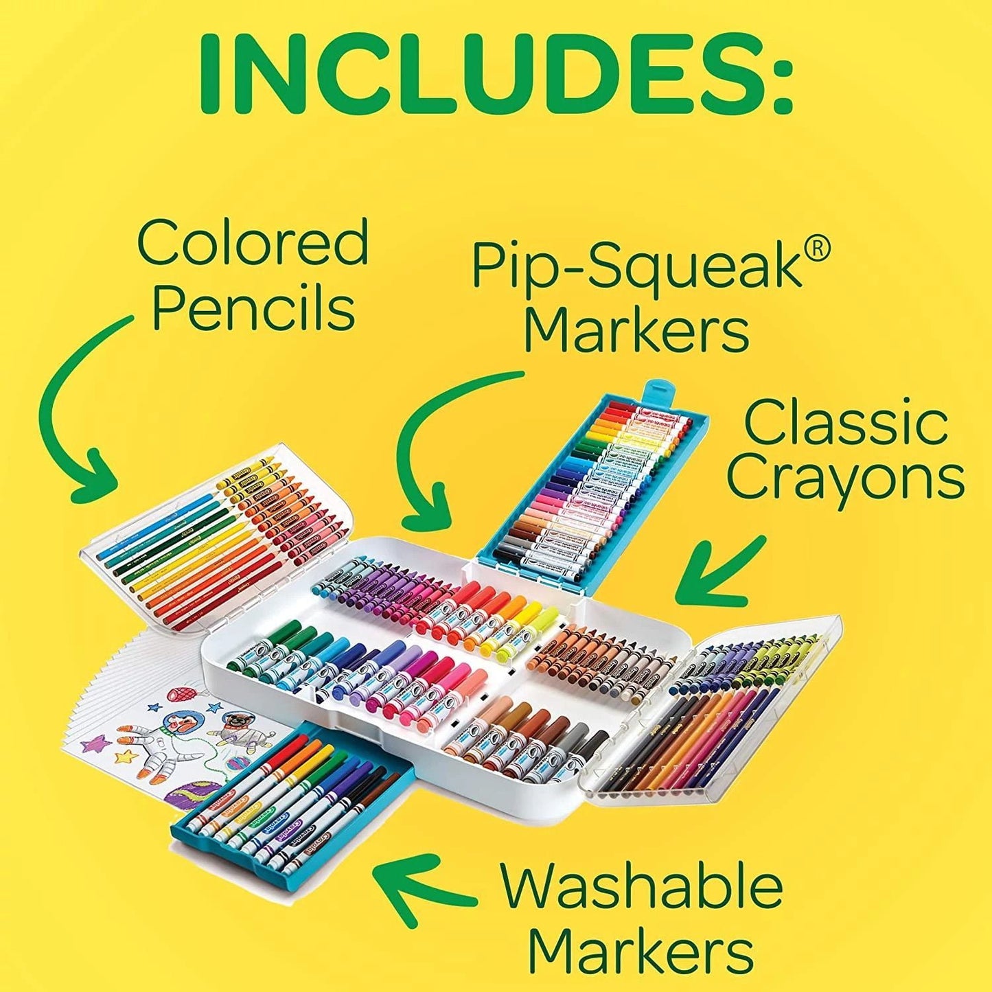 Crayola Ultra SmART Case, Markers & Crayons Set, Arts & Crafts, Classroom Must Haves, Gift for Teachers & Kids