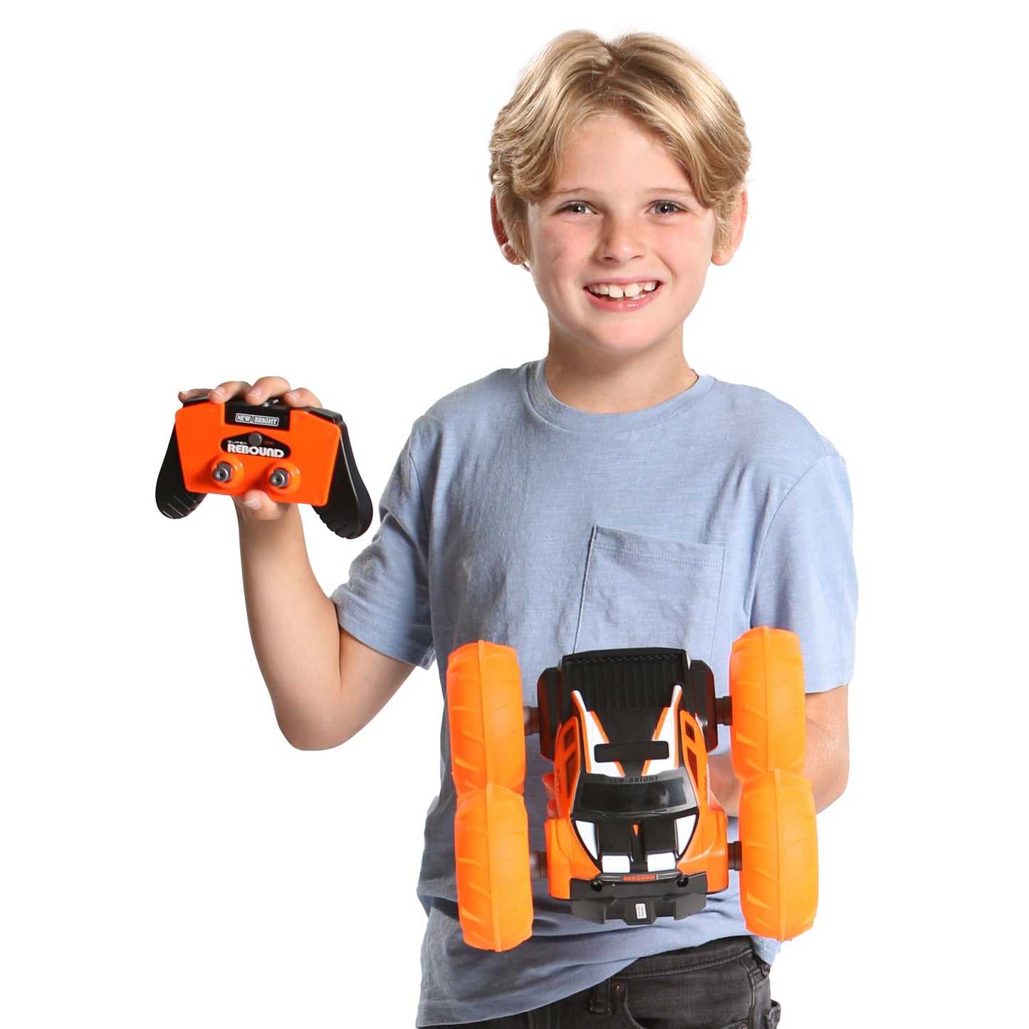 New Bright (1:16) Super Rebound Battery Remote Control Orange Stunt Vehicle, Children, Tweens, 1663U