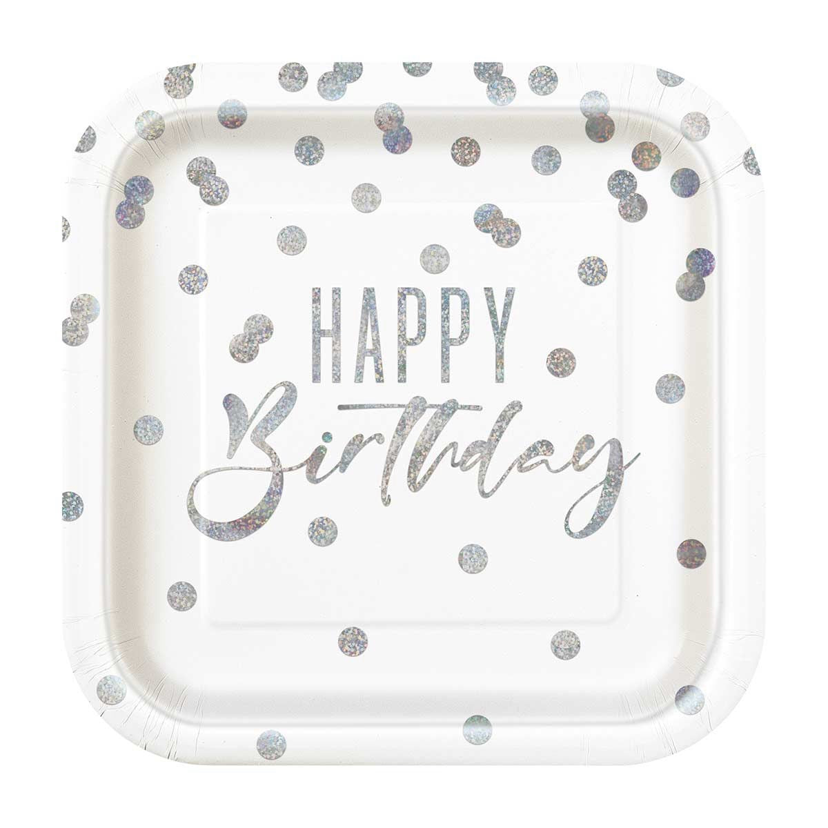 321 Party! 9" Elegant Polka Dot Birthday Party Plates, 8 ct