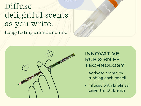 Lifelines Scented Colored Pencils - 10 Pack with Essential Oils