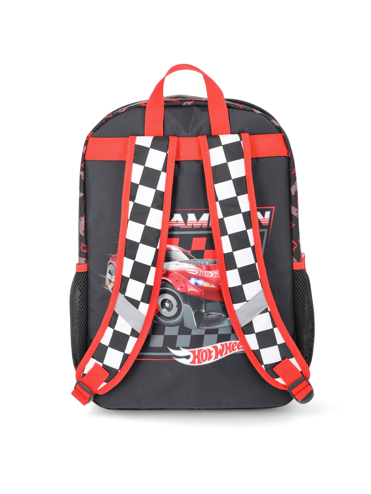 Hot Wheels Boys 17" Thrill Seeker Backpack, Lunch Box, Gadget Case, and Lanyard Set, 4-Piece, Black