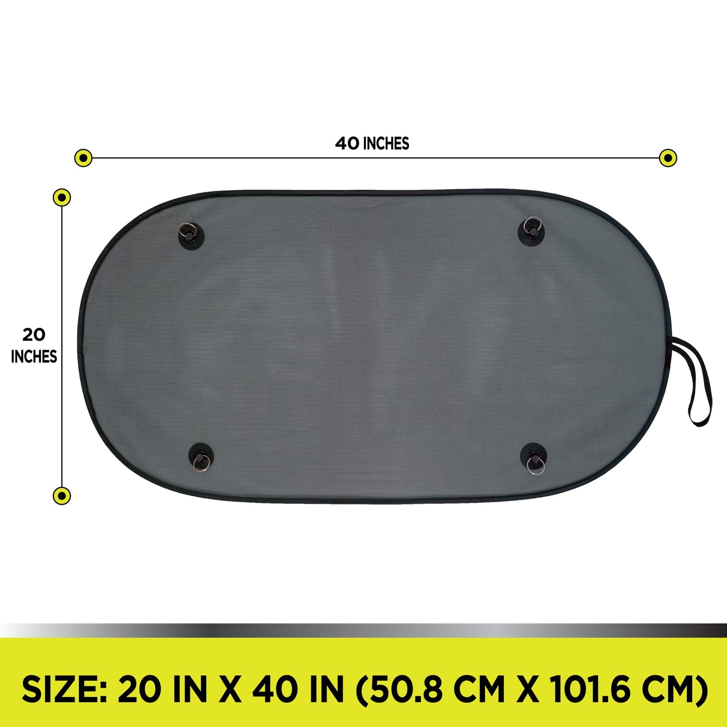 Auto Drive Universal Fit Rear Window Suction Cup Mesh Black Sunshade 1 Pack 20" * 40"