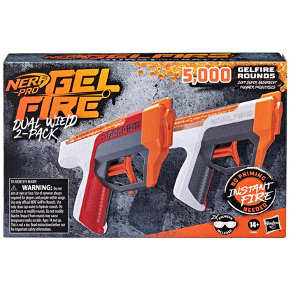 Nerf Pro Gelfire Dual Wield 2-Pack, 5000 Rounds, 2x100 Round Integrated Hoppers, Eyewear, Ages 14+