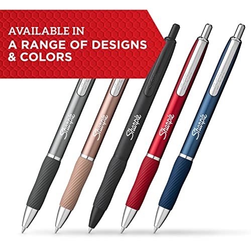 SHARPIE S-Gel Pens, 0.7MM Black Ink, 4 Count, Pack of 1