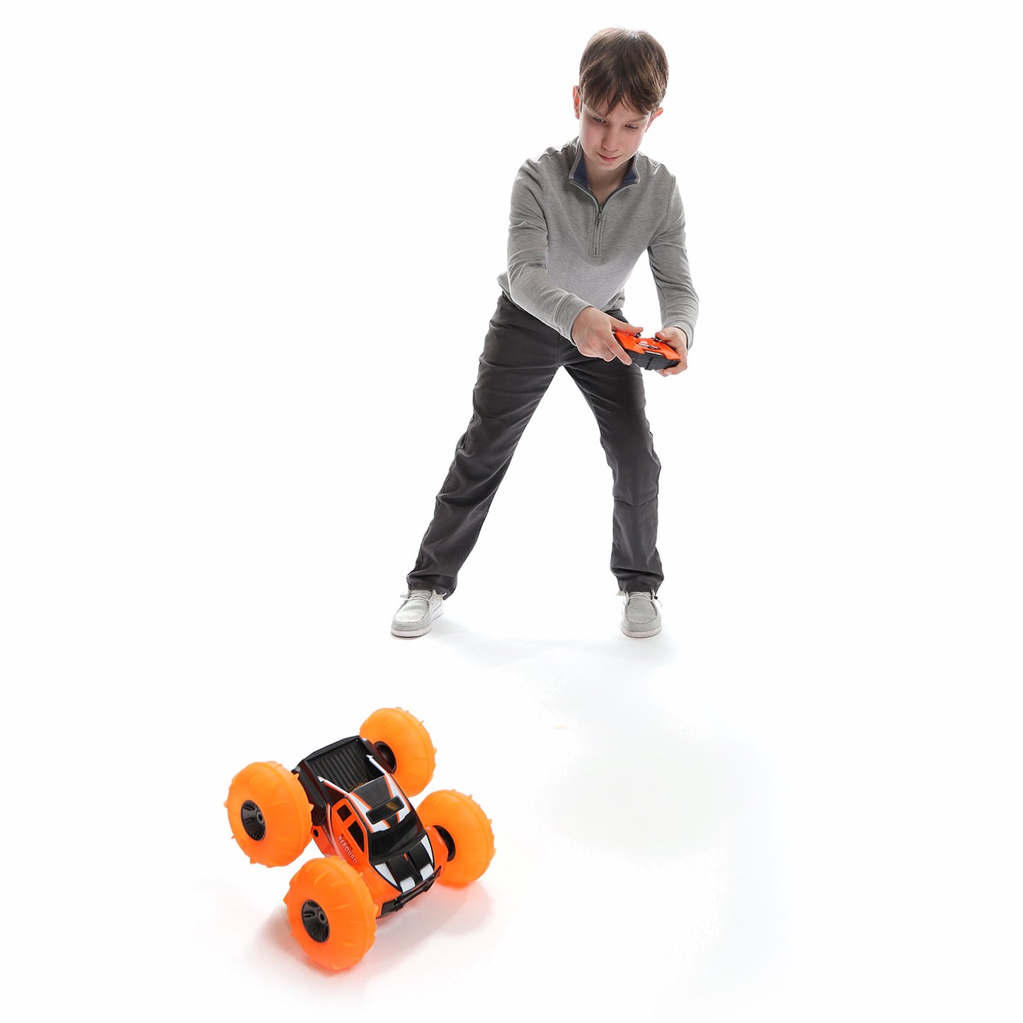 New Bright (1:16) Super Rebound Battery Remote Control Orange Stunt Vehicle, Children, Tweens, 1663U
