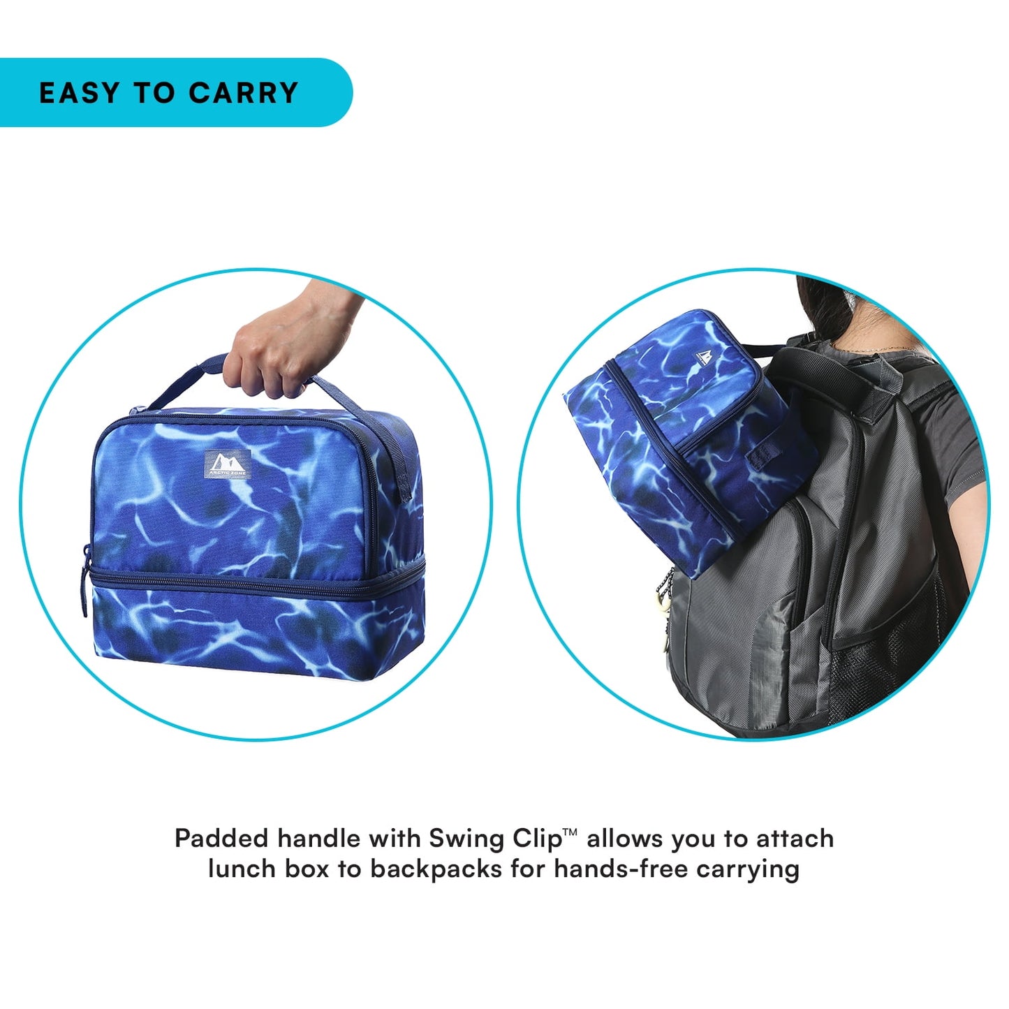 Arctic Zone Horizontal Dual Compartment Dome Lunch Pack, Dark Waters