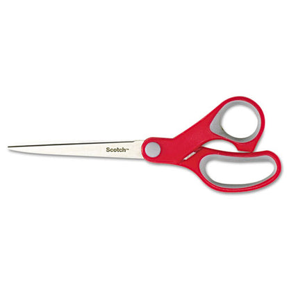 3M Scotch Multi-Purpose Scissors, 2pk , 8" Straight, Gray/Red
