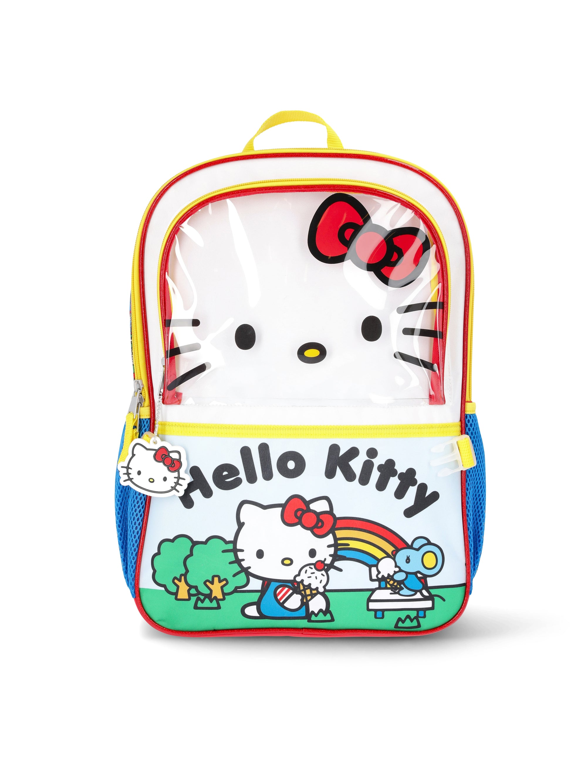 Hello Kitty Girls 17" Summer Day Backpack, Lunch Box, and Headphones Set, 3-Piece, Red