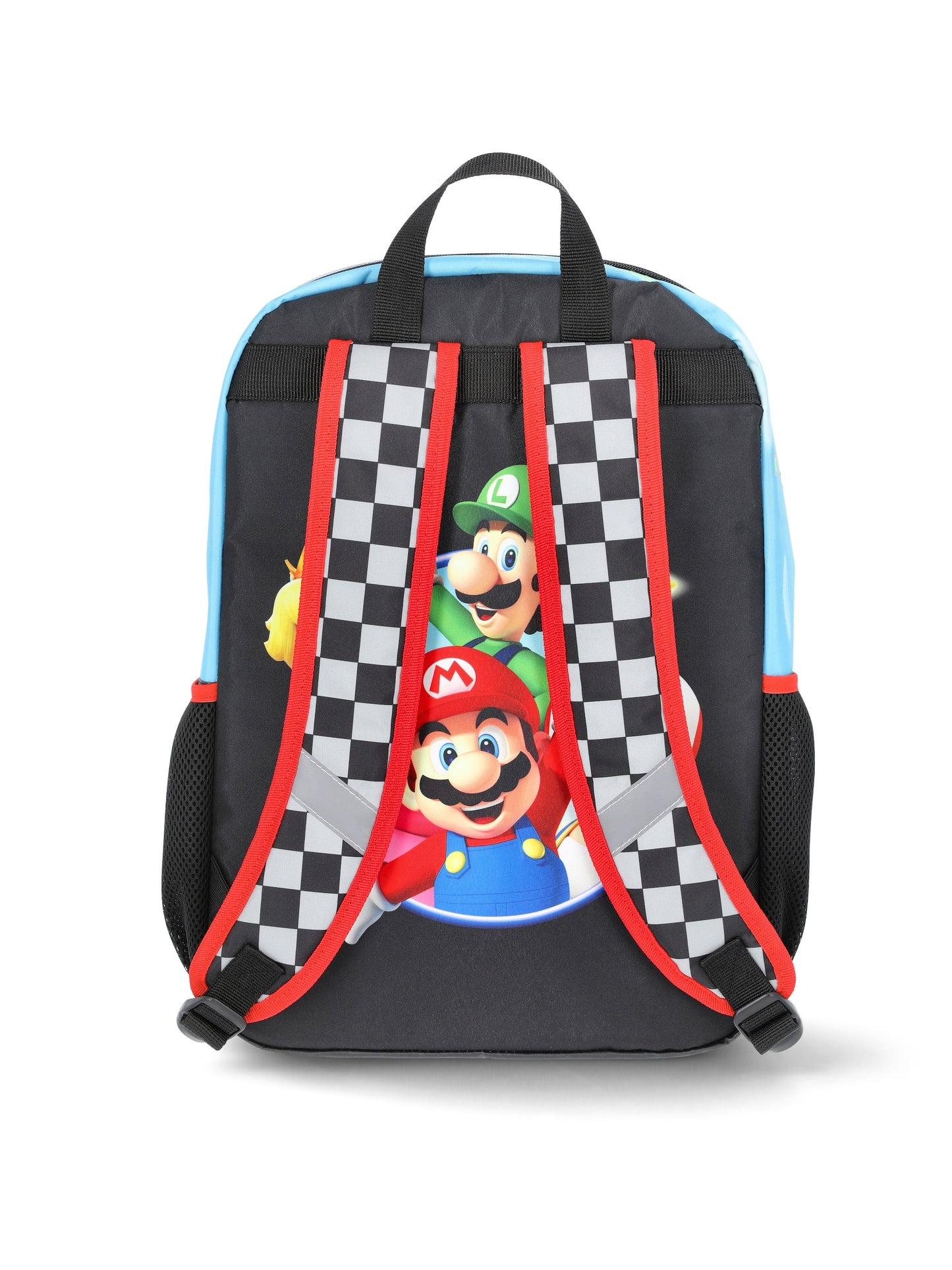 Nintendo Boys' 17" Super Mario Backpack, Lunch Box, Gadget Case, and ID Holder Set, 4-Piece, Black