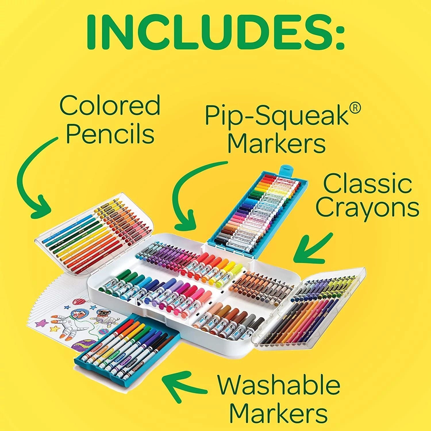 Crayola Ultra SmART Case, Markers & Crayons Set, Arts & Crafts, Classroom Must Haves, Gift for Teachers & Kids