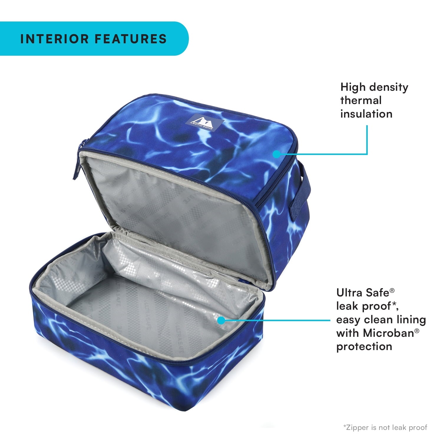 Arctic Zone Horizontal Dual Compartment Dome Lunch Pack, Dark Waters