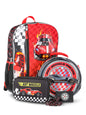 Hot Wheels Boys 17" Thrill Seeker Backpack, Lunch Box, Gadget Case, and Lanyard Set, 4-Piece, Black