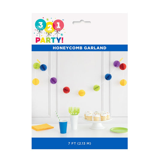 321 Party! 7 ft Bold Honeycomb Ball Garland