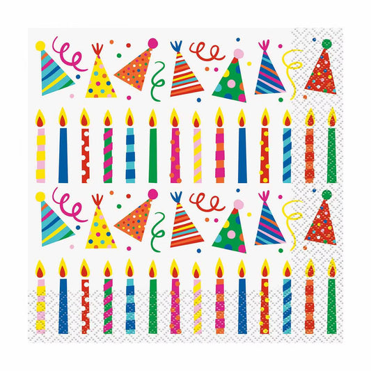321 Party! Cheery Birthday Beverage Napkins, 16 ct