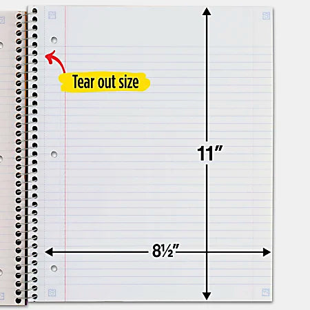 Mead Five Star 5-Subject Notebook, 200 Sheets, 11" x 8.50"