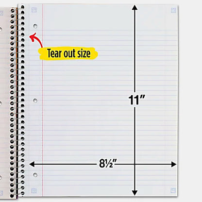 Mead Five Star 5-Subject Notebook, 200 Sheets, 11" x 8.50"