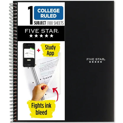 Mead Five Star 5-Subject Notebook, 200 Sheets, 11" x 8.50"