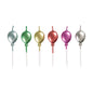 321 Party! Metallic Balloon Pick Birthday Candles, 6 ct