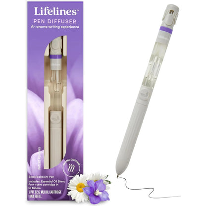 Lifelines Scented Ballpoint Pen – In Bloom, 1.0mm Black Ink, Smooth Writing, Soft Grip