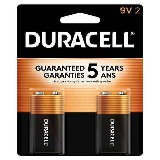 Duracell Coppertop 9V Alkaline Batteries 2/PK 4.7 stars out of 2390 reviews