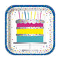 321 Party! 7" Foil Silver Style Birthday Party Plates, 8 ct