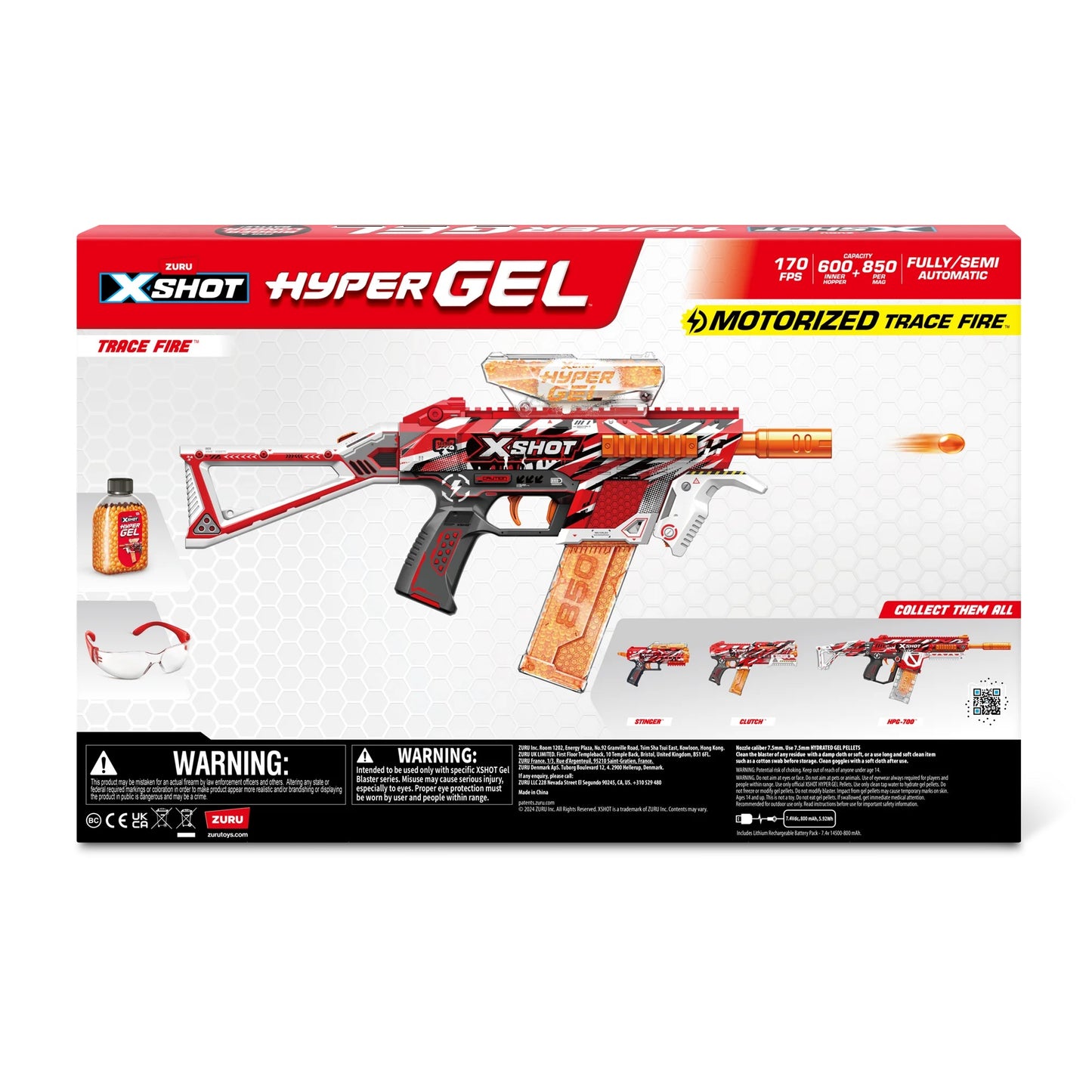 XSHOT Hyper Gel Trace Fire Blaster, Outdoor, (10,000 Hyper Gel Pellets) by ZURU