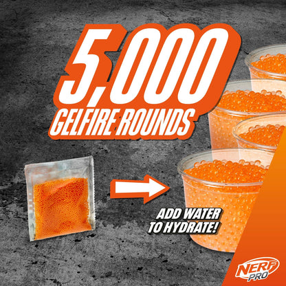 Nerf Pro Gelfire Dual Wield 2-Pack, 5000 Rounds, 2x100 Round Integrated Hoppers, Eyewear