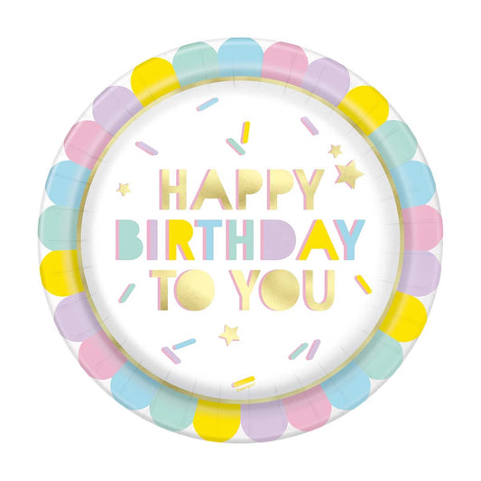 321 Party! 9" Foil Ice Cream Birthday Party Plates, 8 ct