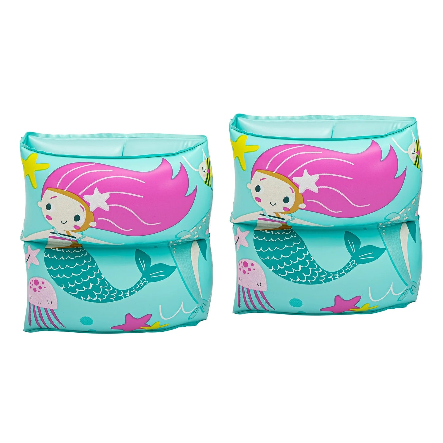 Bluescape Mermaid Inflatable Printed Kids Armbands for Swimming and Floating, Ages 3 to 6, Unisex