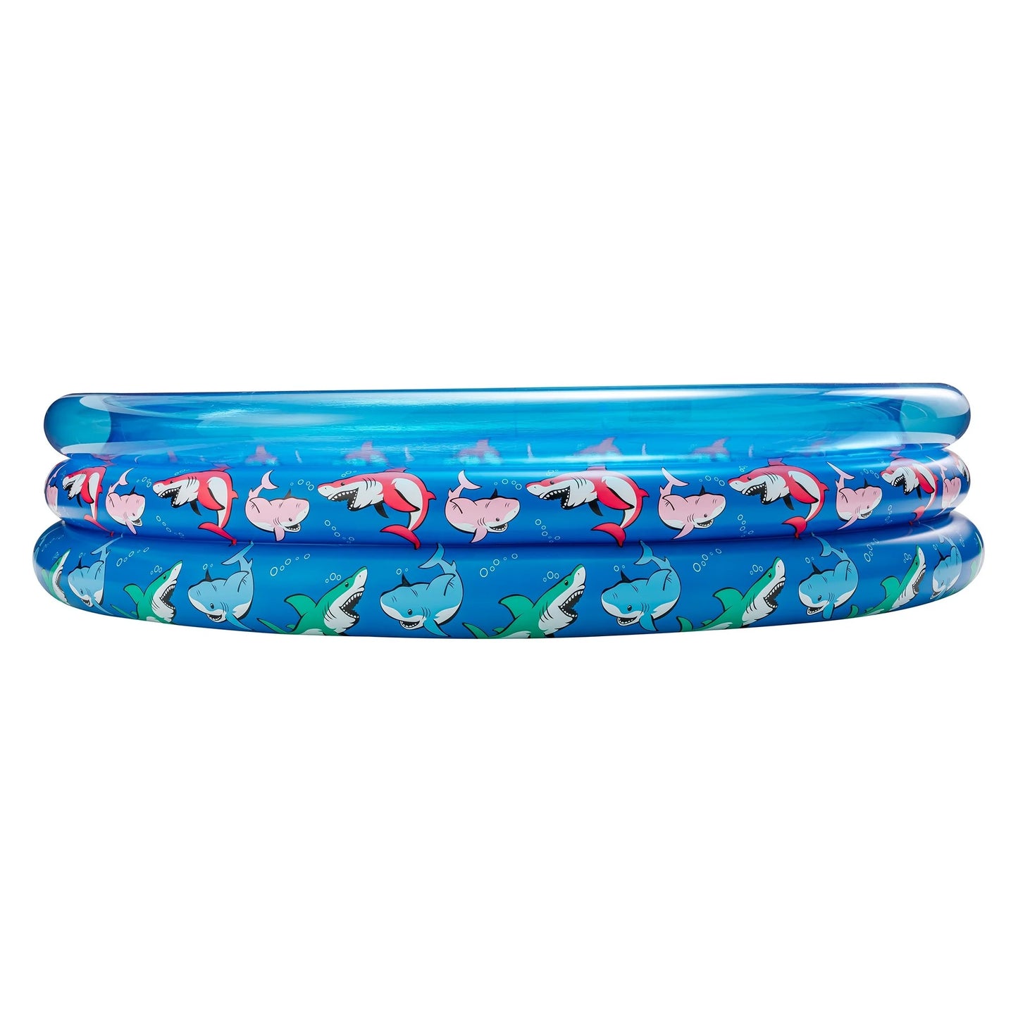 Bluescape Blue Shark 3-Ring Inflatable Swimming Pool for Kids, Round, Age 2 & up, Unisex