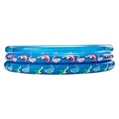 Bluescape Blue Shark 3-Ring Inflatable Swimming Pool for Kids, Round, Age 2 & up, Unisex