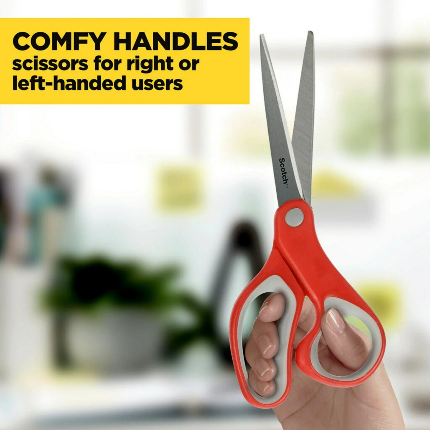 Scotch 8" Multipurpose Stainless Steel Scissors, 2 Pack, Red/Gray