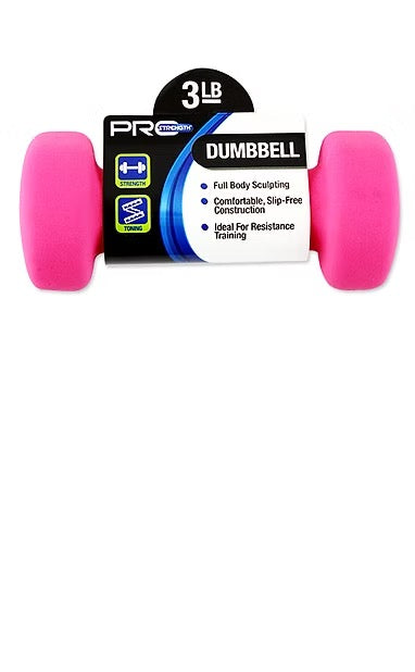 Pro Strength 3 LB pink dumbbell