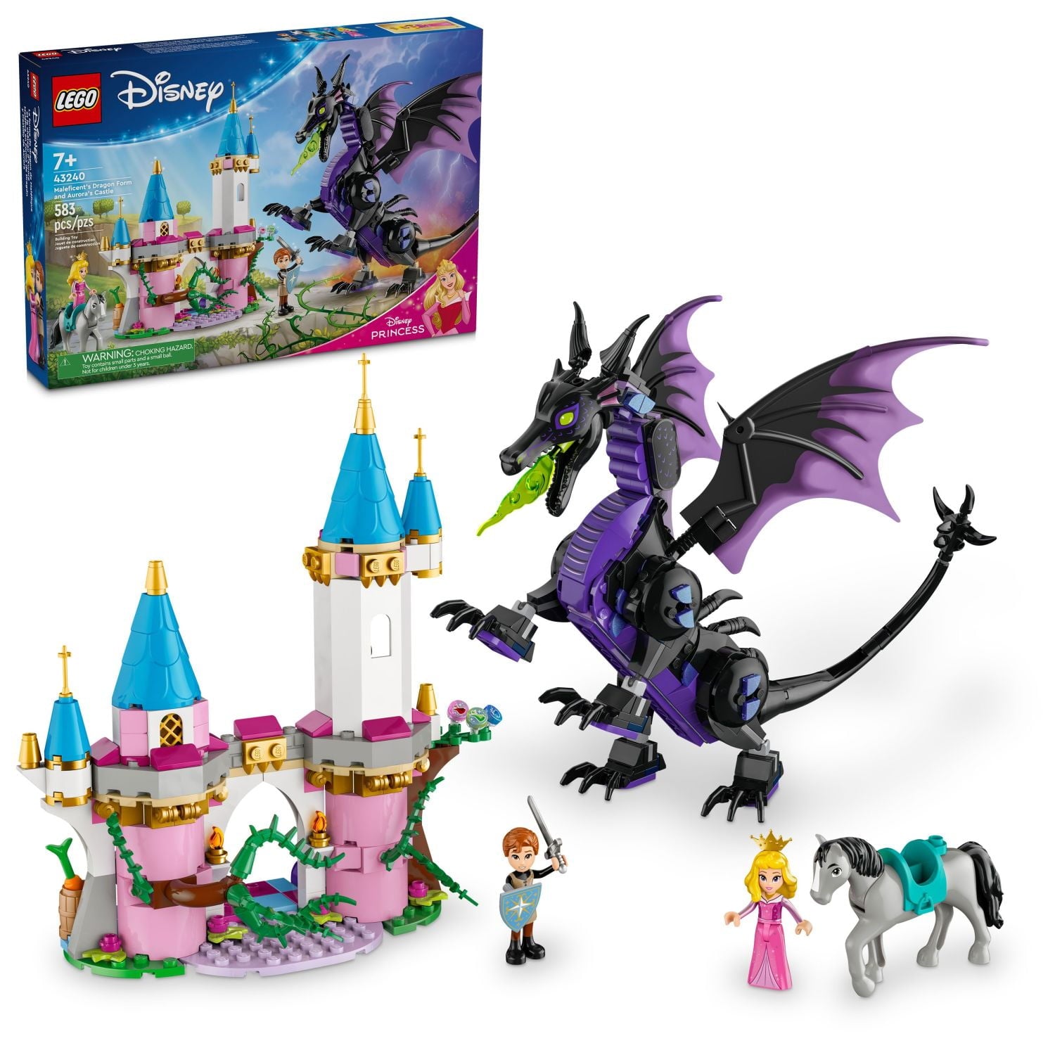 LEGO Disney Princess Maleficent’s Dragon Form Building Set for Kids, Gift for Sleeping Beauty Fans, Disney Princess Castle Toy, 43240