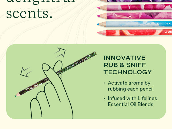 Lifelines Scented Colored Pencils - 10 Pack with Essential Oils