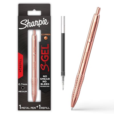 SHARPIE S-Gel Pens, 0.7MM Black Ink, 4 Count, Pack of 1