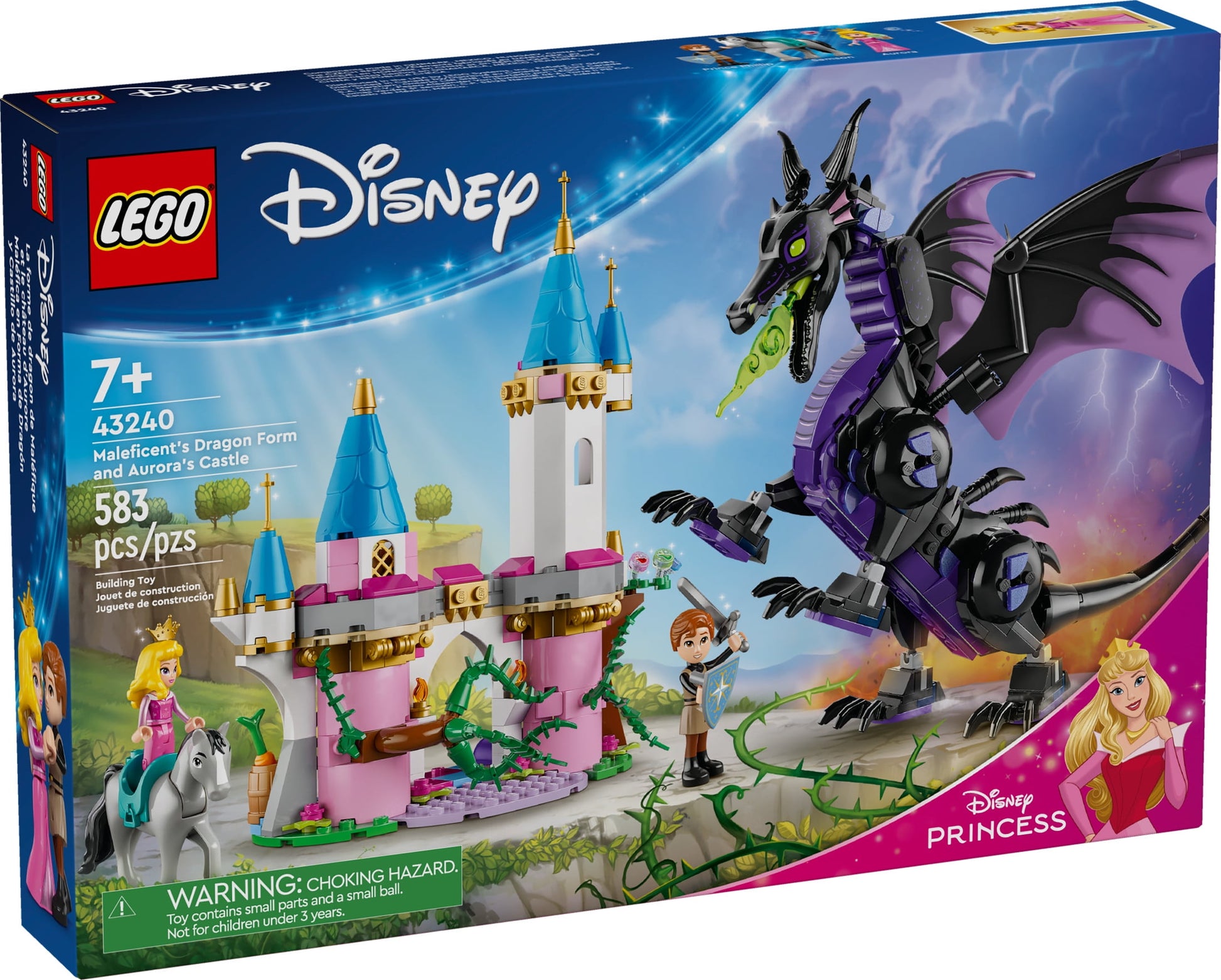 LEGO Disney Princess Maleficent’s Dragon Form Building Set for Kids, Gift for Sleeping Beauty Fans, Disney Princess Castle Toy, 43240