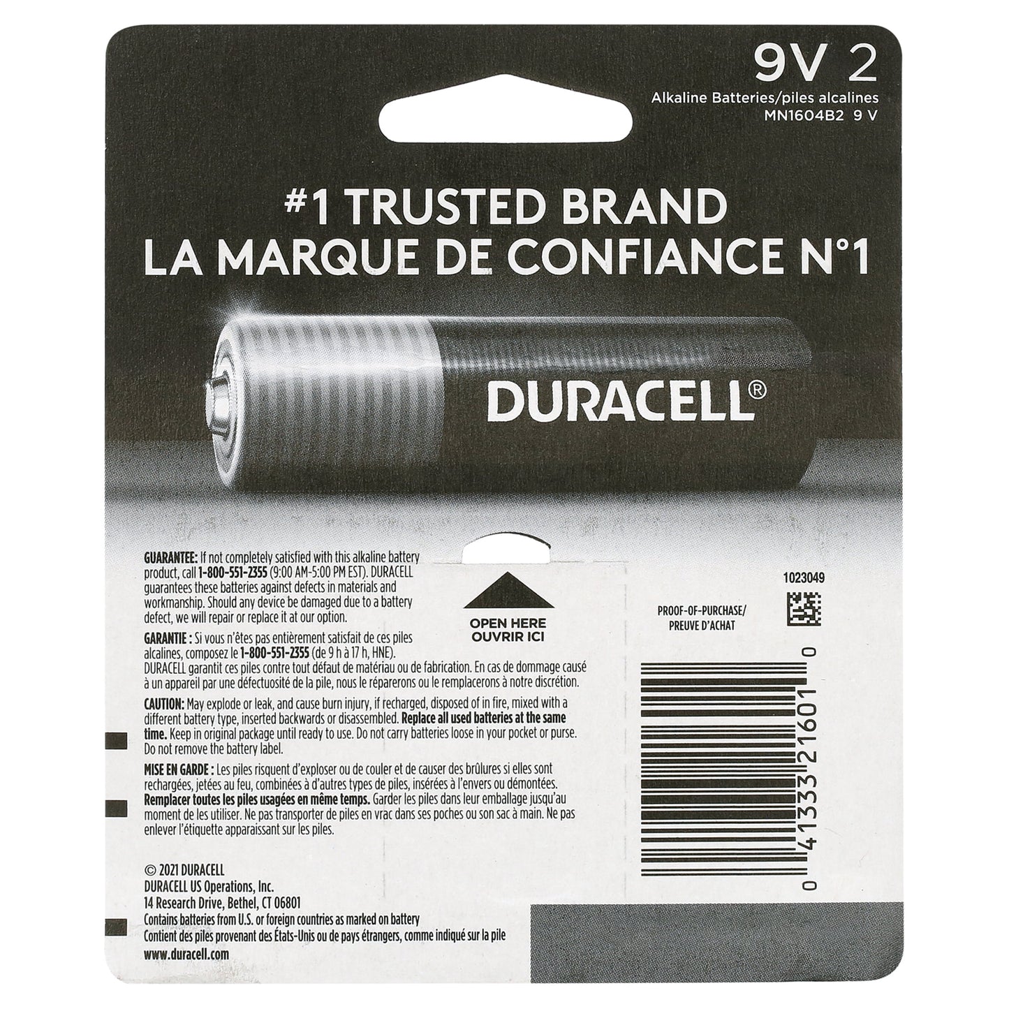 Duracell Coppertop 9V Alkaline Batteries 2/PK