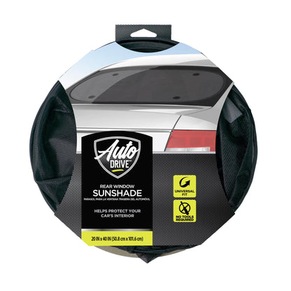 Auto Drive Universal Fit Rear Window Suction Cup Mesh Black Sunshade 1 Pack 20" * 40"