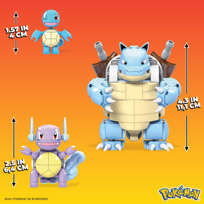 MEGA Pokemon Squirtle Building Toy Kit with 3 Action Figures (379 Pieces) for Kids