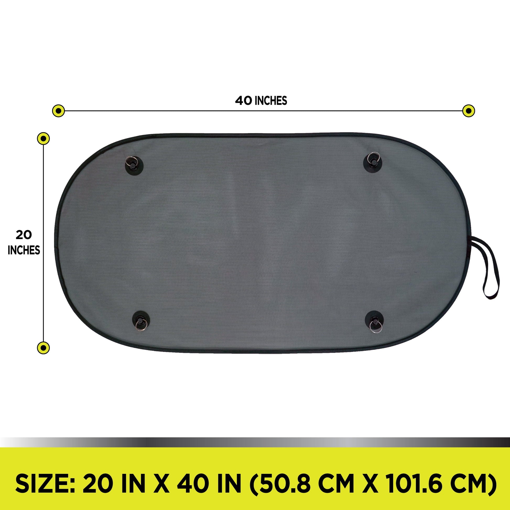 Auto Drive Universal Fit Rear Window Suction Cup Mesh Black Sunshade 1 Pack 20" * 40"
